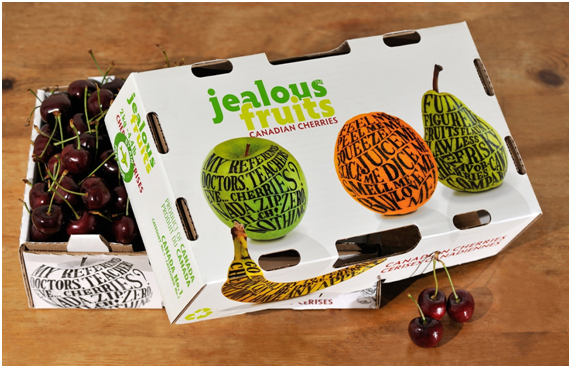 caja de cartón para cerezas Jealous